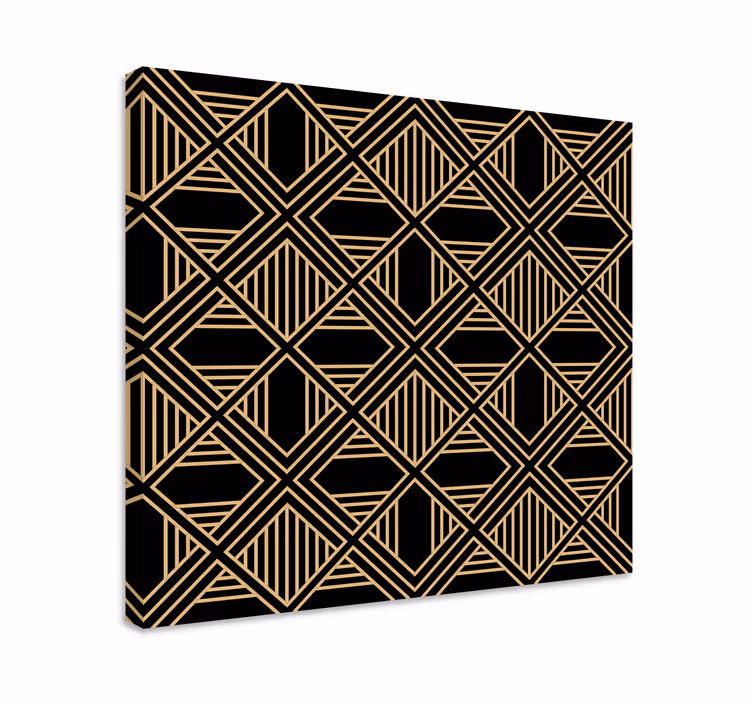 Geometrisch canvas schilderij gouden geometrisch patroon - TenStickers