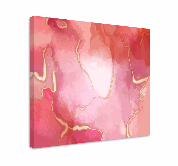 Canvas schilderij abstract roze marmer draaien - TenStickers