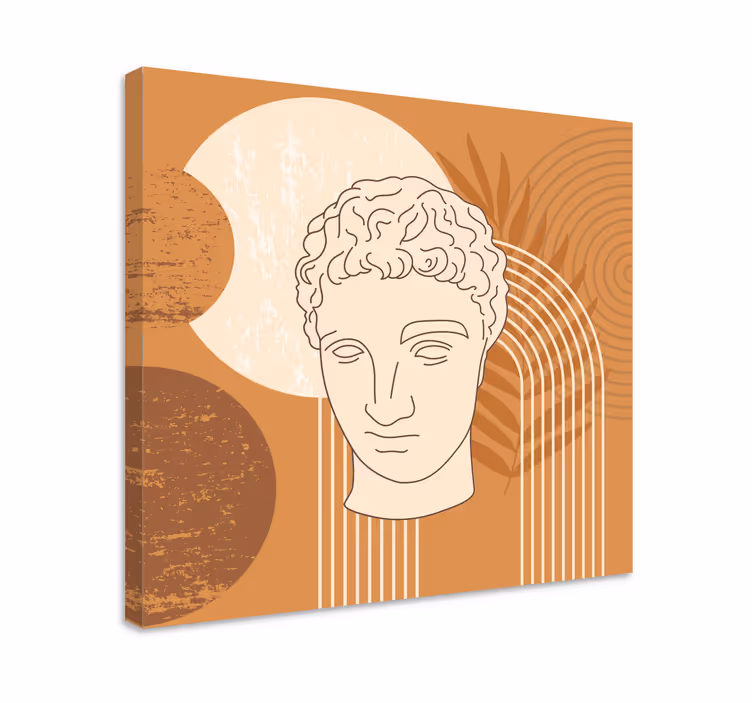 Canvas schilderij abstract klassieke beeldhouwer hoofd - TenStickers