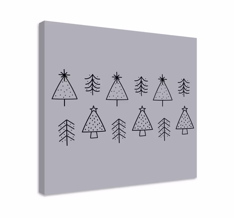 Canvas bomen gestileerde kerstbomen - TenStickers
