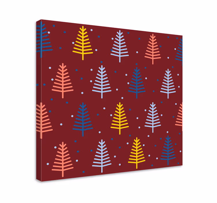 Canvas bomen kleurrijke den takken - TenStickers
