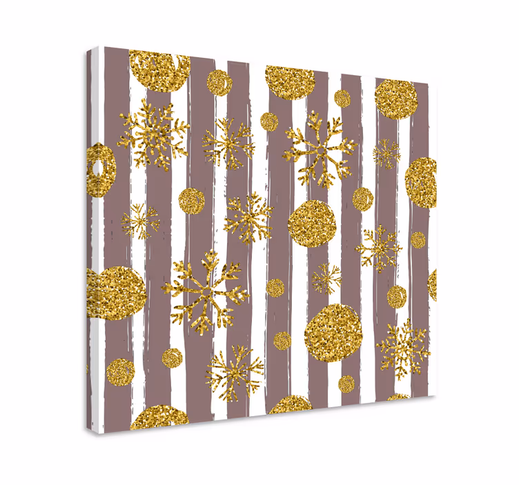 Ornament canvas schilderij gouden sneeuwvlok patronen - TenStickers