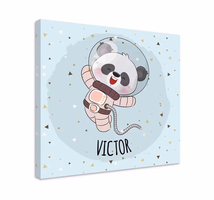 3d canvas schilderij vrolijke ruimte panda - TenStickers
