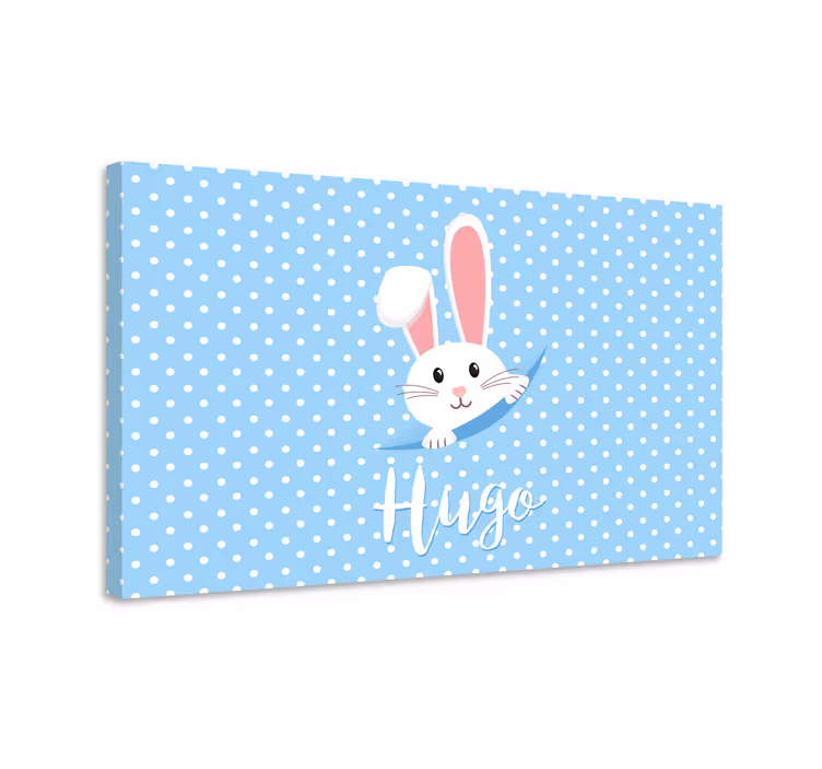 Canvas schilderij mensen en karakters bunny kijkverrassing - TenStickers