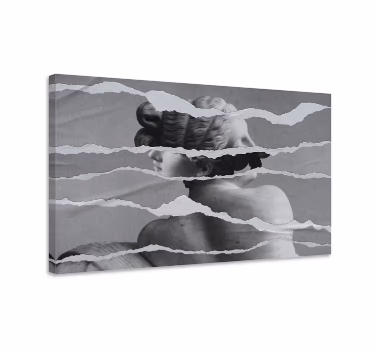 Canvas schilderij kunst gescheurde papieren sculptuur - TenStickers
