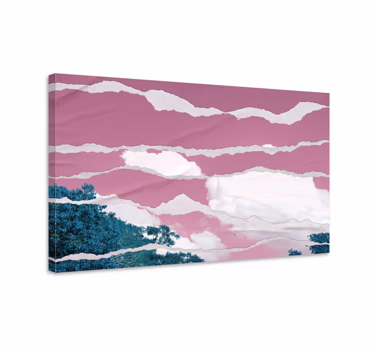Kleuren boven de roze horizon Canvas landschap - TenStickers