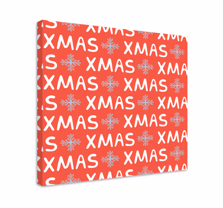 Canvas schilderij andere teksten sneeuwvlokken patroon - TenStickers