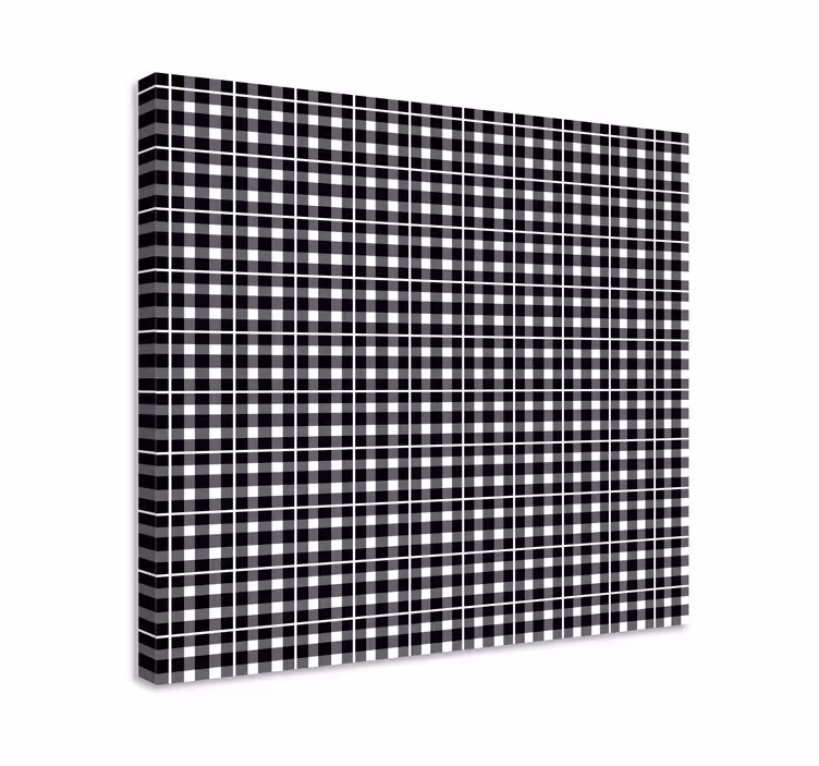 Geometrisch canvas schilderij zwart-wit raster - TenStickers