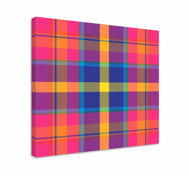 Geometrisch canvas schilderij kleurrijk geruit patroon - TenStickers