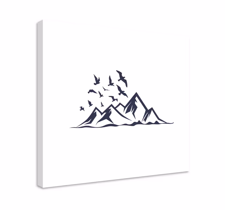 Canvas landschap bergketen silhouet - TenStickers