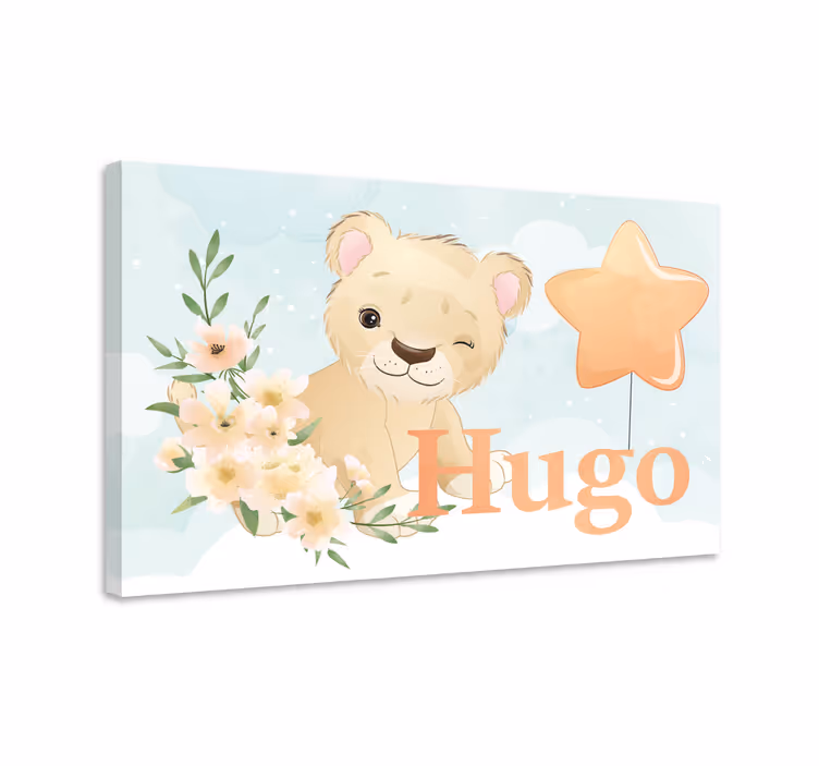 Canvas schilderij baby's schattig leeuwtje personage - TenStickers