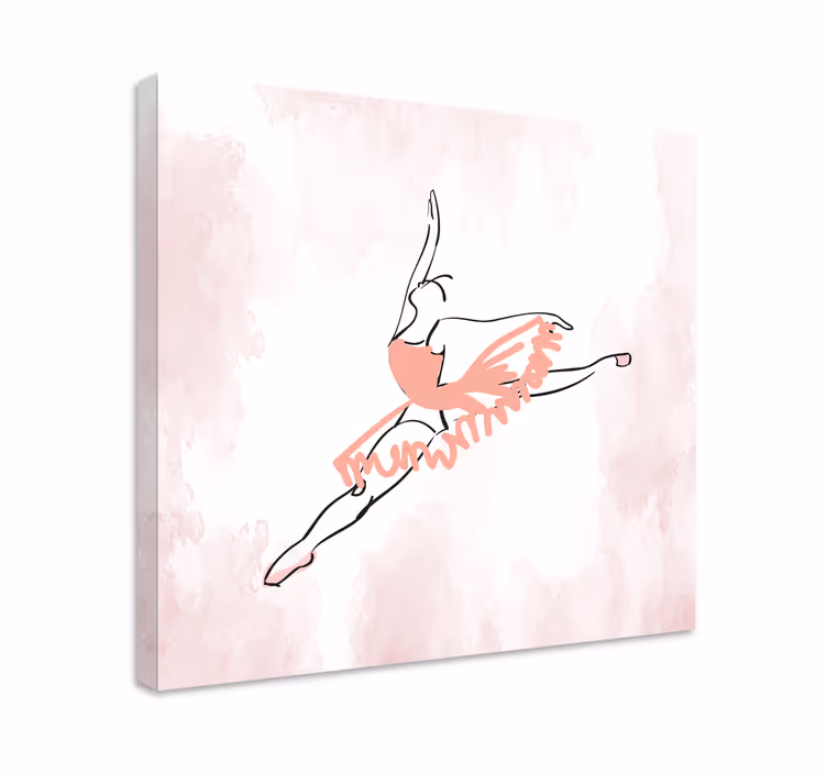 Ballethouding in beweging Canvas schilderij dansers - TenStickers
