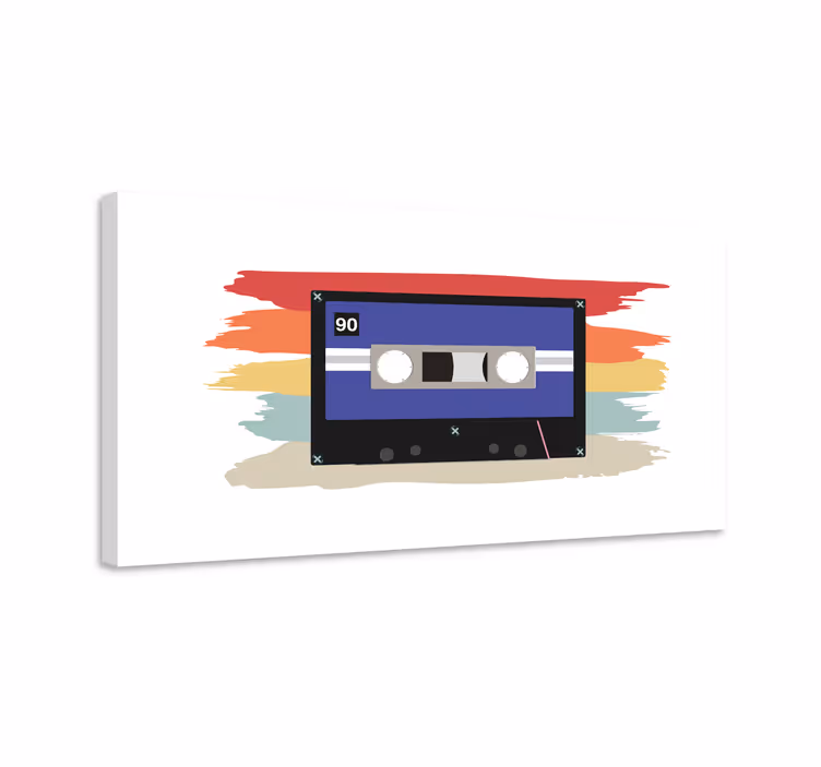Canvas schilderij muziek retro cassetteband - TenStickers