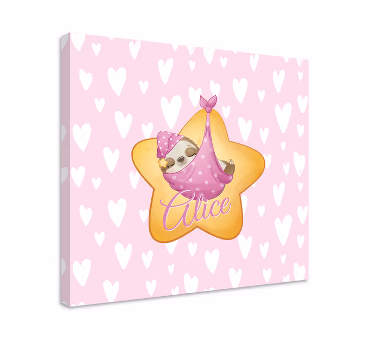 Canvas schilderij baby's slapende luiaard ster - TenStickers