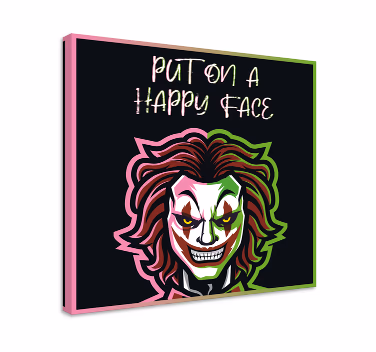 Canvas schilderij andere teksten zet een blije glimlach op - TenStickers
