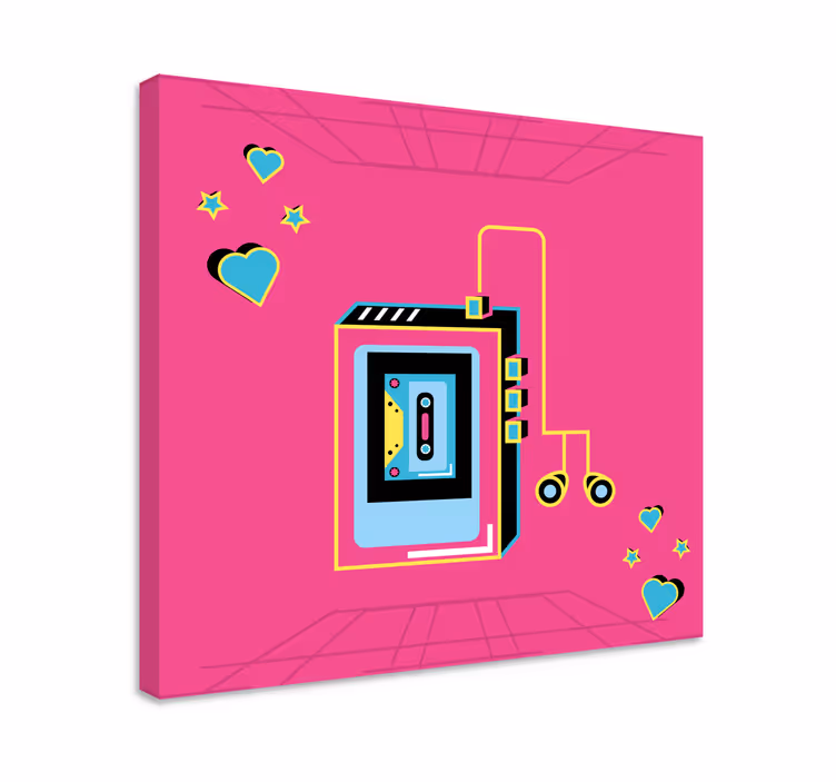 Canvas schilderij muziek retro cassette liefde - TenStickers