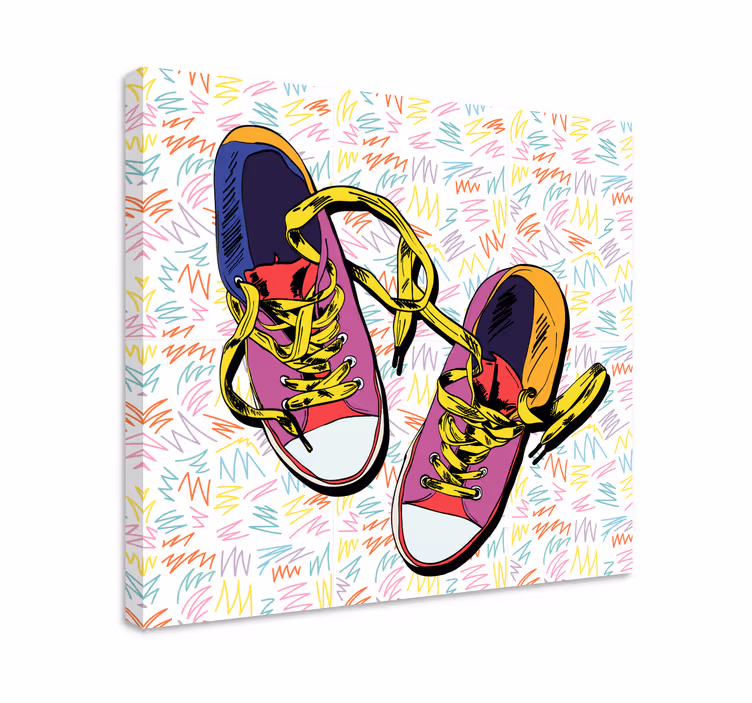 Canvas schilderij superheld kleurrijk sneaker ontwerp - TenStickers