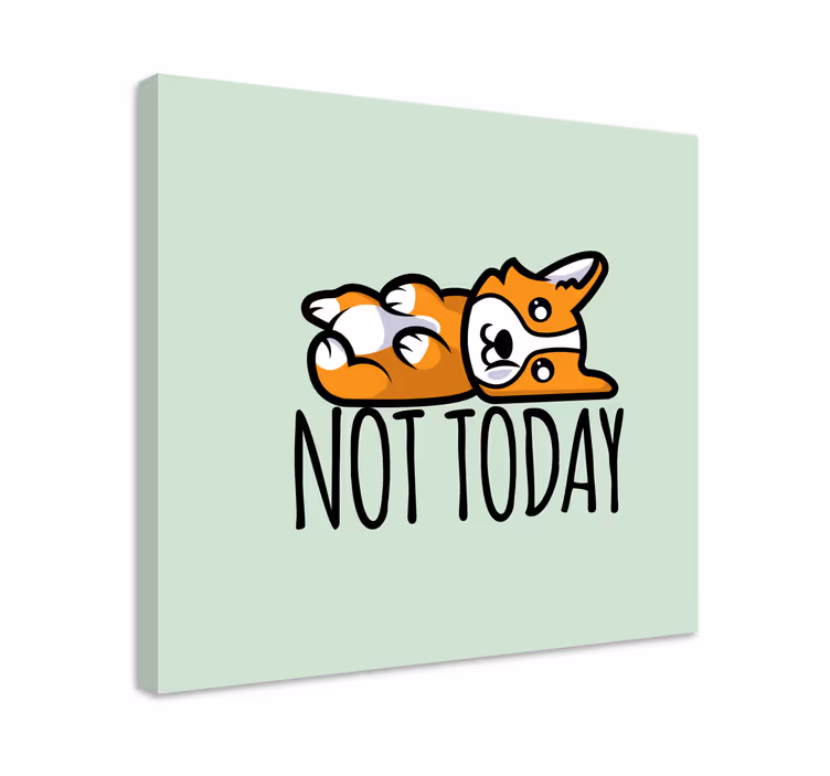 Canvas schilderij hond corgi liggend - TenStickers