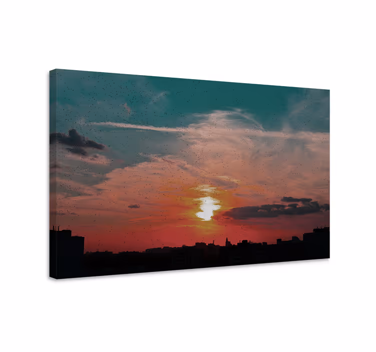 Canvas landschap schemerige stedelijke skyline - TenStickers