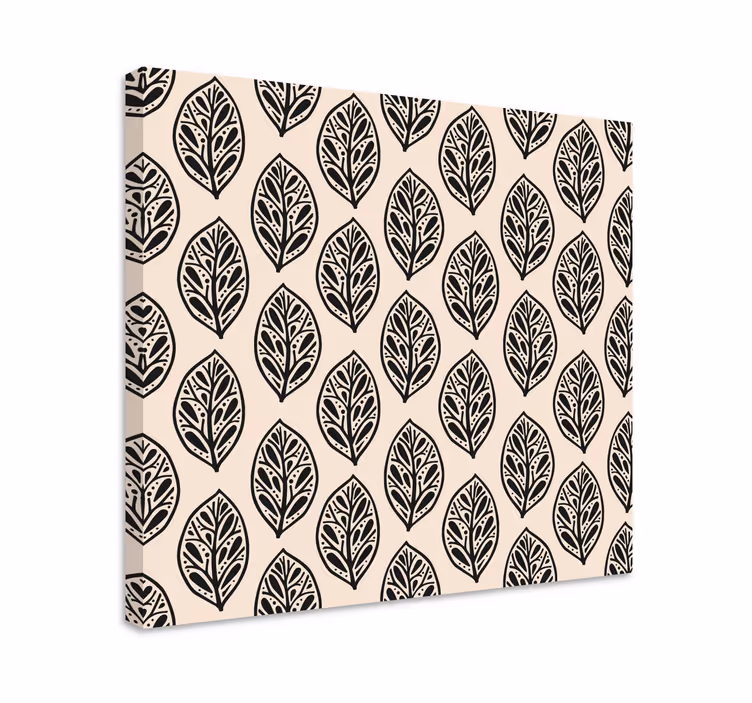 Canvas schilderij bloemen en planten elegant bladpatroon - TenStickers