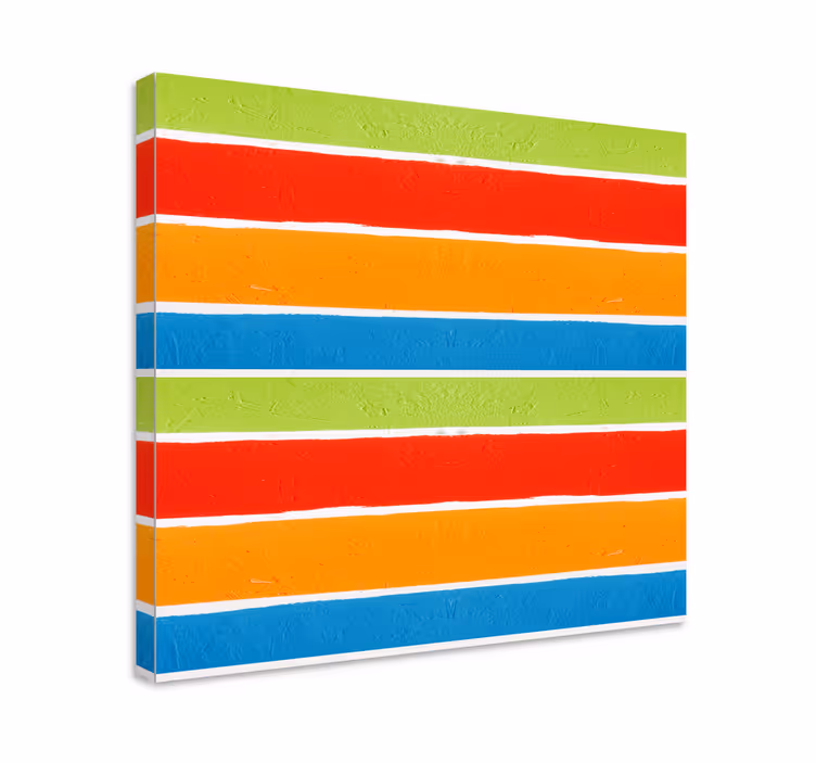 Canvas schilderij boeddha meerkleurige strepen - TenStickers