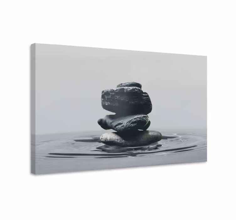 Canvas schilderij zen gebalanceerde steenstapels - TenStickers