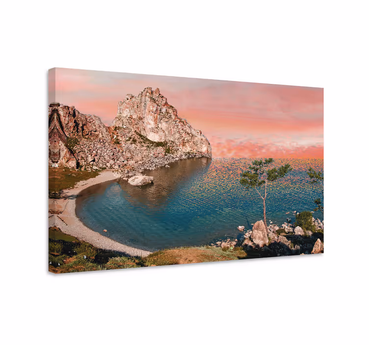Canvas landschap zeezijde steenstructuur - TenStickers