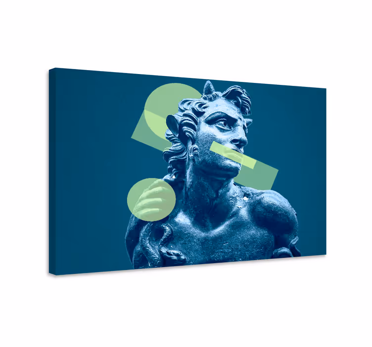 Standbeeld met geometrische vormen Canvas schilderij kunst - TenStickers