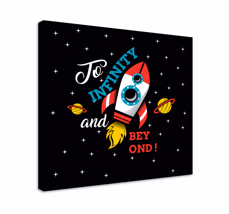 Canvas schilderij dinosaurus ruimteavontuur - TenStickers