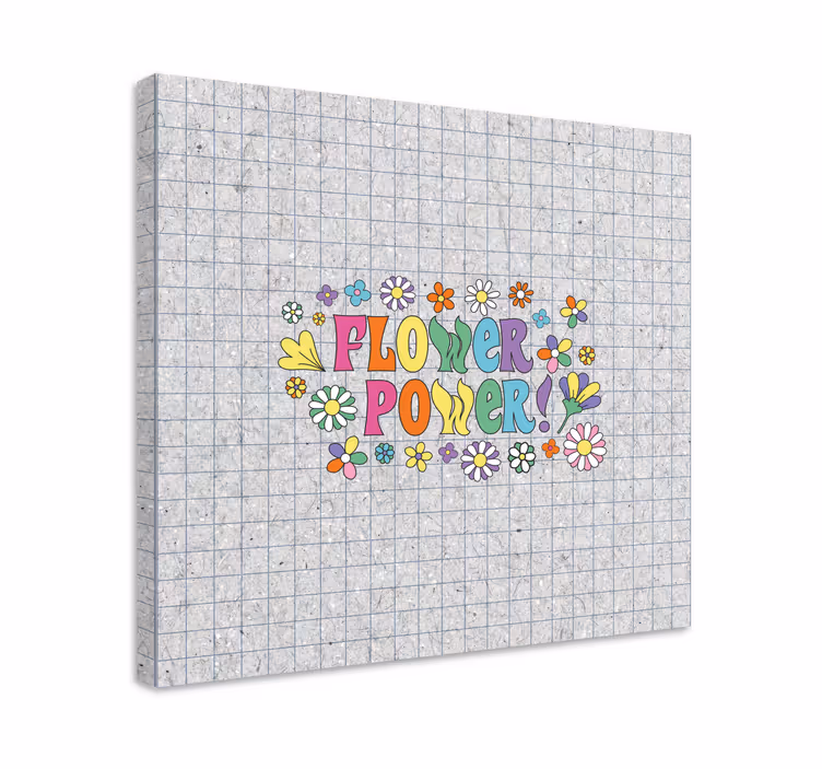 Canvas schilderij bloemen en planten flower power ontwerp - TenStickers