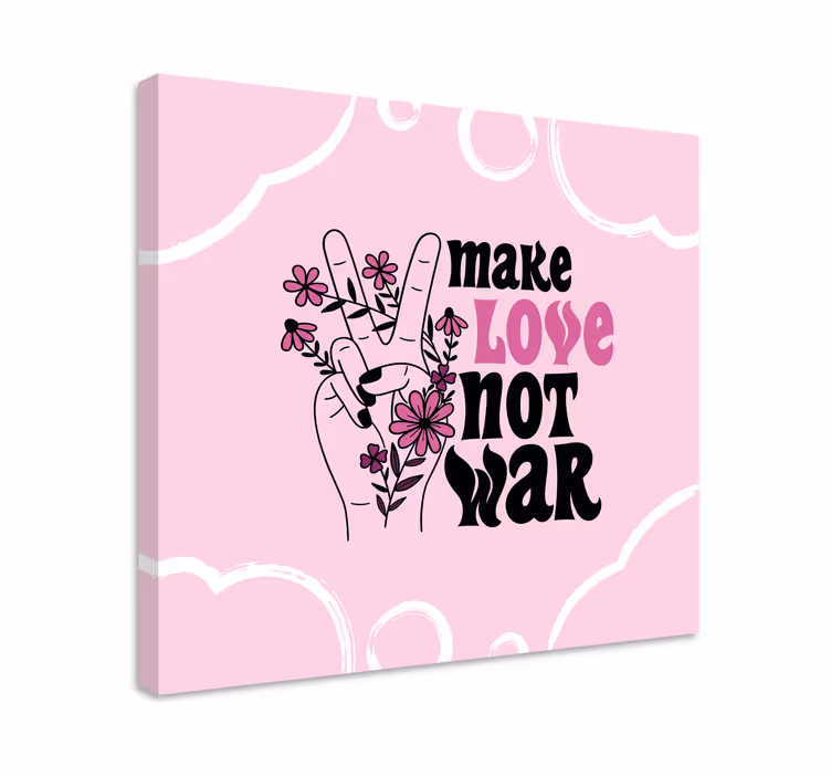 Canvas schilderij tekst vredzaam bloemig gebaar - TenStickers