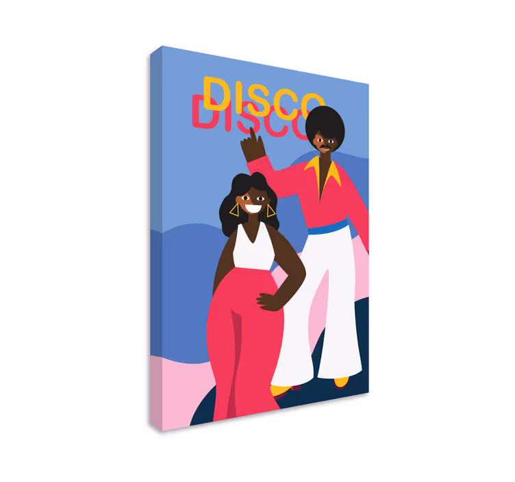 Canvas schilderij mensen en karakters disco dansliefhebbers - TenStickers