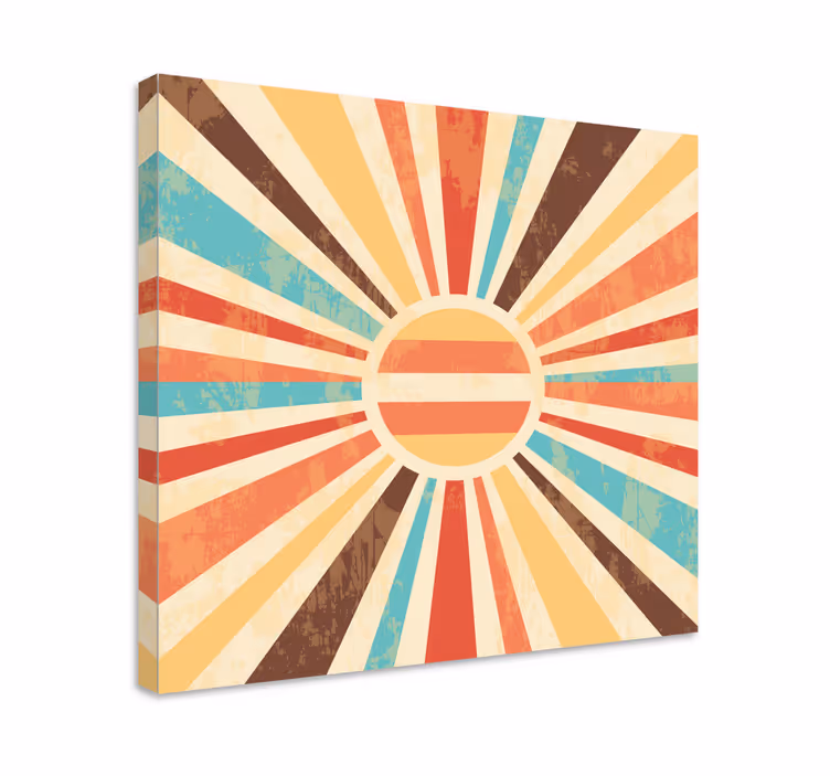 Levendige stralende zon Canvas schilderij abstract - TenStickers