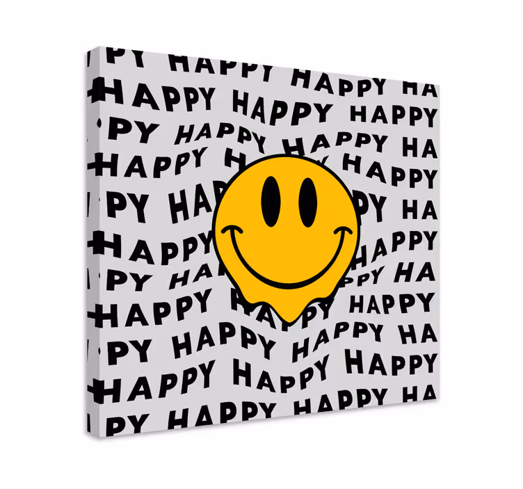 Canvas schilderij tekst blijvende emoji vreugde - TenStickers