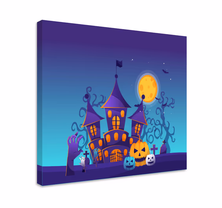 Canvas schilderij andere bloemen en planten spookhuis scène - TenStickers