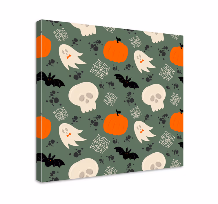 Canvas schilderij dinosaurus halloween thema elementen - TenStickers