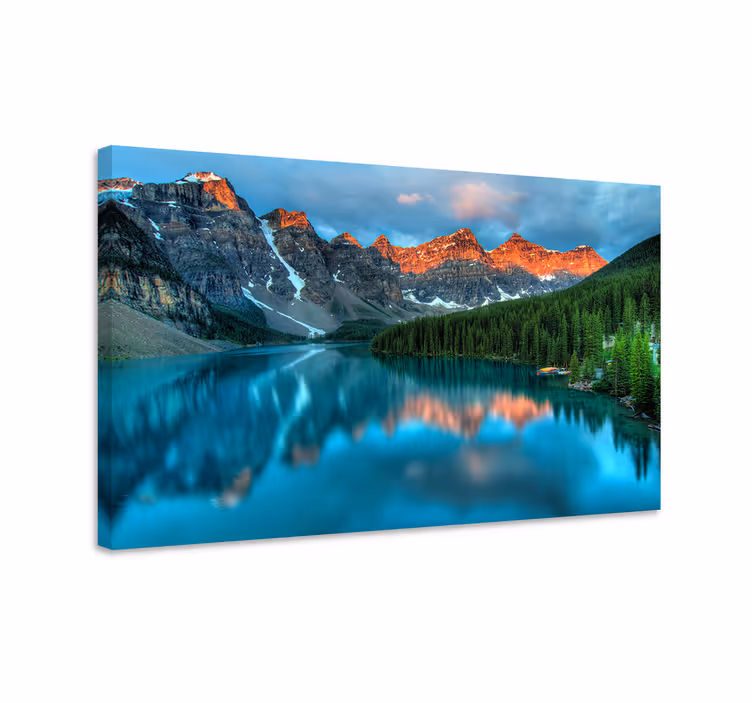 Canvas landschap Kleurrijke meer esthetische kunst - TenStickers