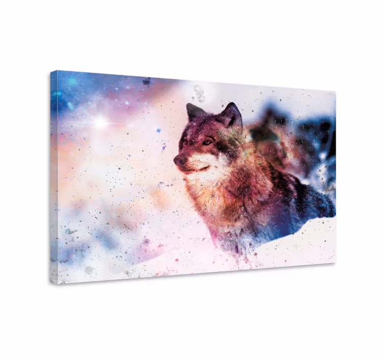 Majestueus wolvenportret Canvas schilderij hond - TenStickers