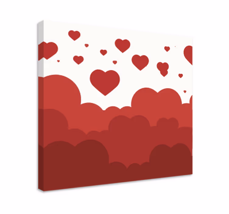Canvas schilderij slaapkamer Rood hart wolk ontwerp - TenStickers