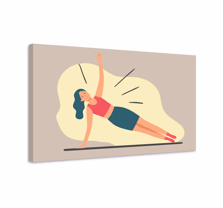 Canvas schilderij sporten fitness houding - TenStickers
