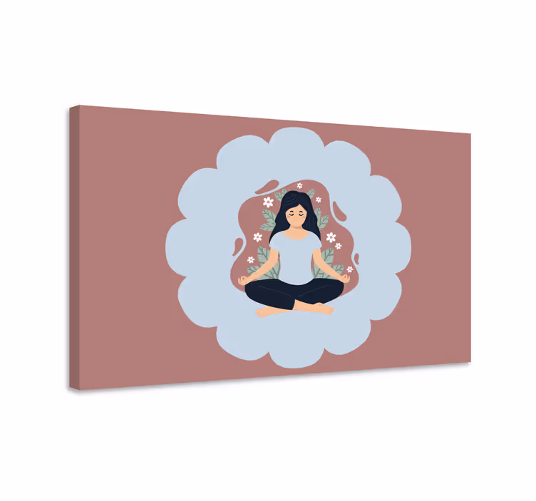 Canvas schilderij mandala meditatieve bloem aura - TenStickers
