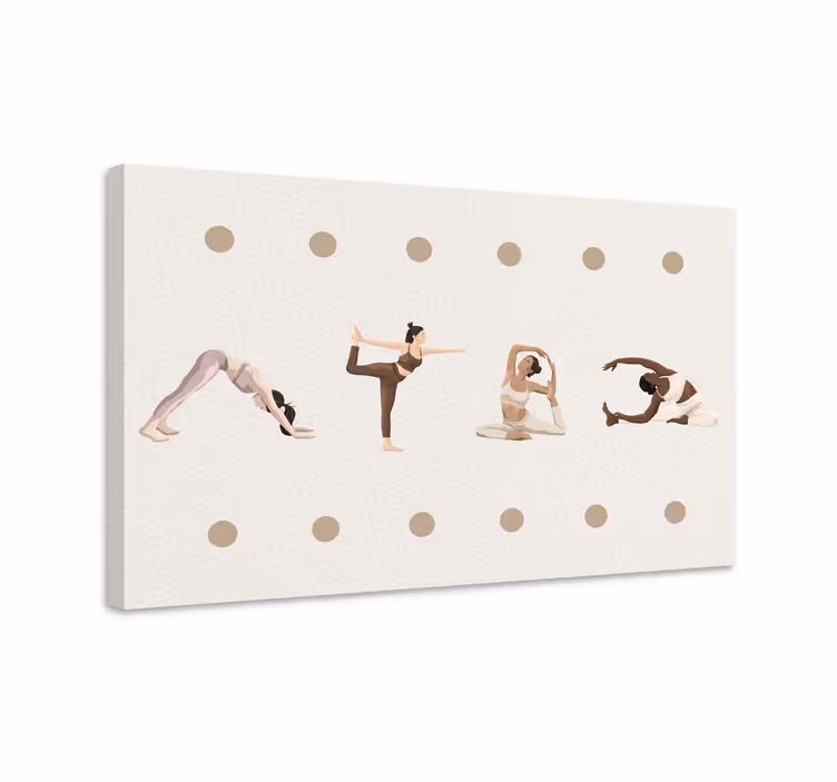 Canvas schilderij andere teksten yoga houdingen volgorde - TenStickers