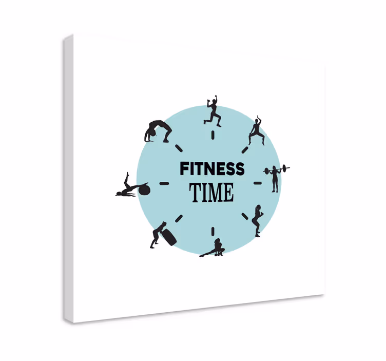 Canvas schilderij sporten fitness tijd klok - TenStickers