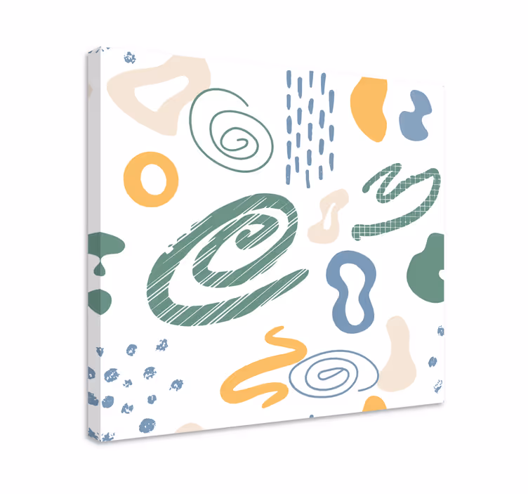 Canvas schilderij abstract dynamische draaiende vormen - TenStickers