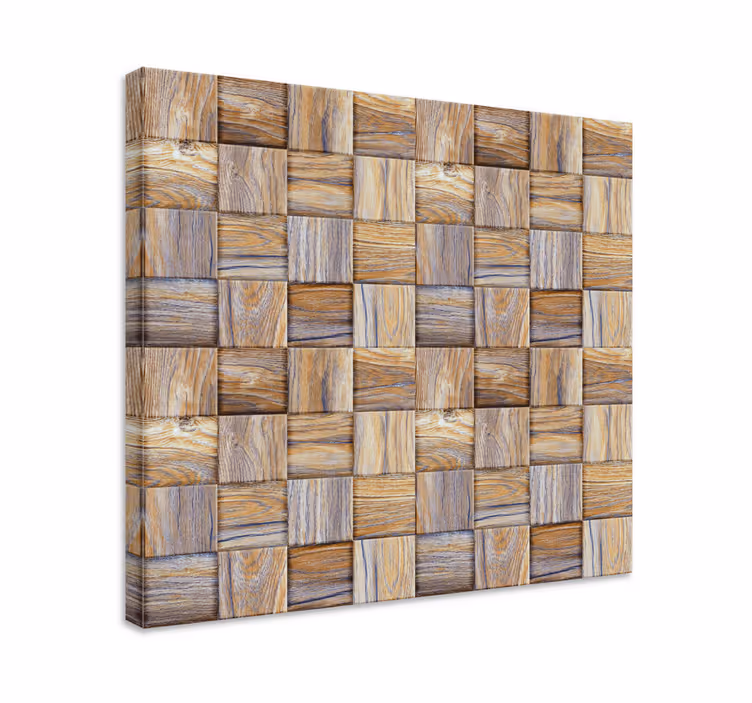 Ornament canvas schilderij rustieke houten blokken - TenStickers