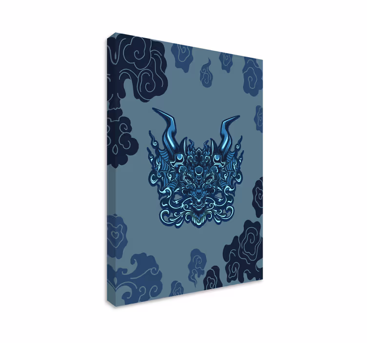 Canvas schilderij mandala draak geïnspireerd - TenStickers