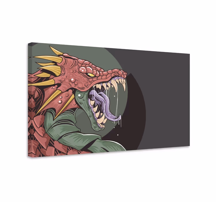 Canvas schilderij dinosaurus woeste drakencreatuur - TenStickers