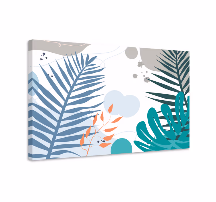 Canvas schilderij bloemen en planten moderne bladvormen - TenStickers
