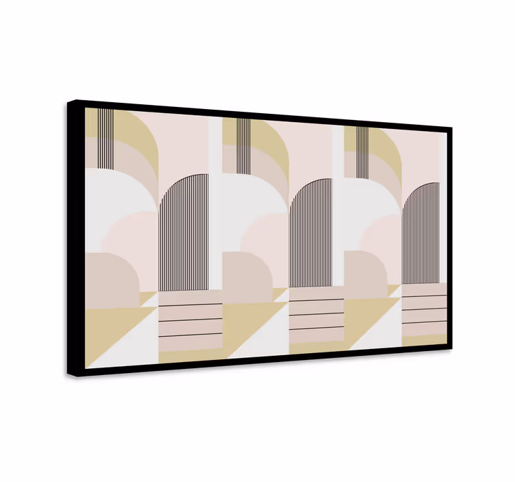Modern canvas schilderij abstract geometrische bogen - TenStickers