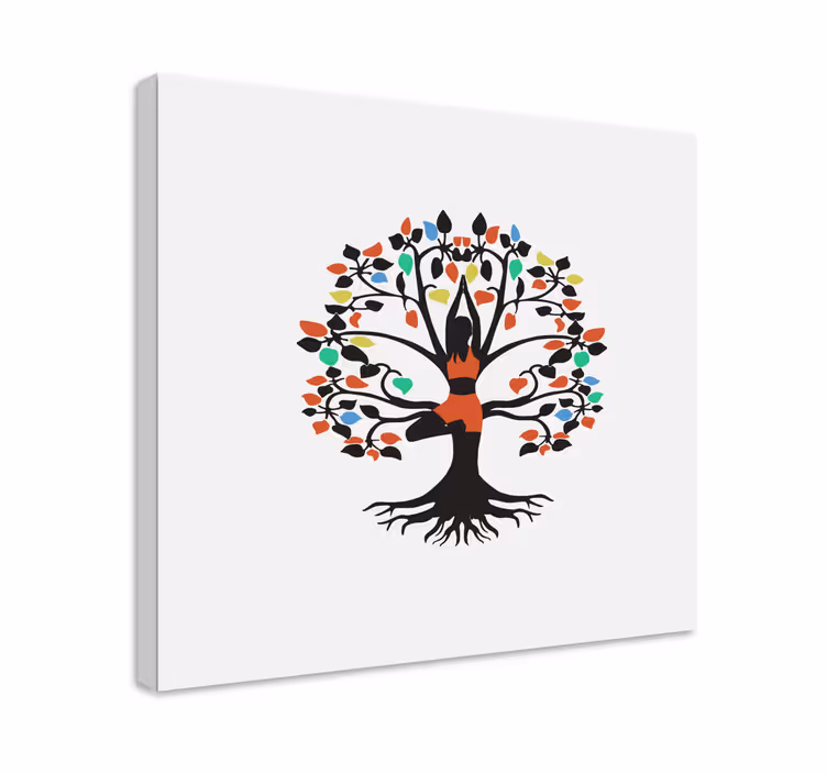 Canvas schilderij bloemen en planten levensboom essentie - TenStickers